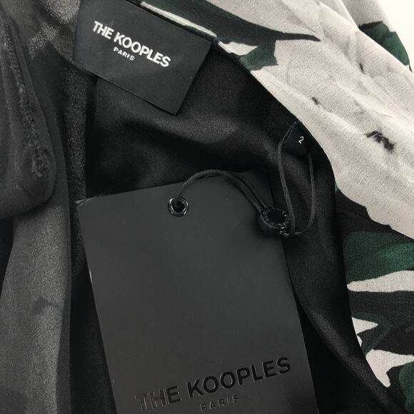 The Kooples Floral Ecru Short Printed Black Dress 2 - Picture 9 of 11